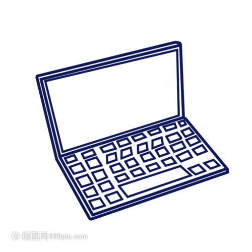 簡筆畫中的筆記本電腦 計(jì)算機(jī)的藝術(shù)表現(xiàn)